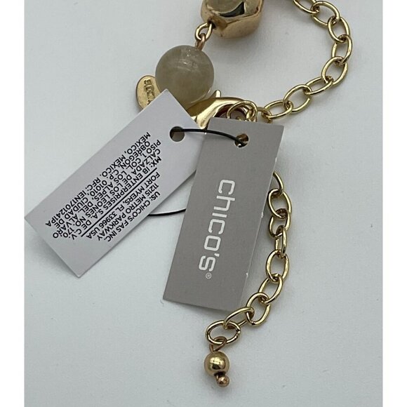 Chicos Syrah Warm Tone Multi Colored Beaded Gold Tone Y-Necklace NWT - Picture 7 of 7